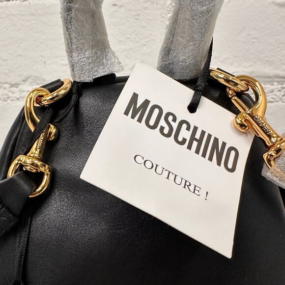SS24 MOSCHINO Couture Jeremy Scott Black w/ Blue Bubble Bobble Dragon Backpack main image 9